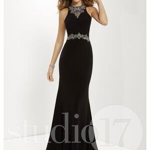 Studio 17 Black Embellished Women's Dress